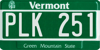 VT license plate PLK251