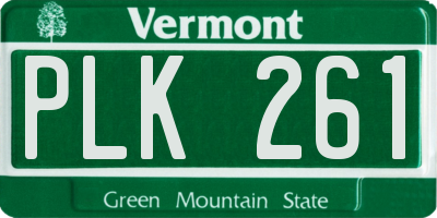 VT license plate PLK261