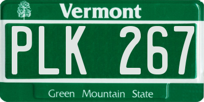 VT license plate PLK267