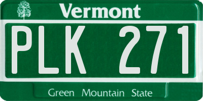 VT license plate PLK271