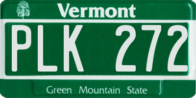 VT license plate PLK272