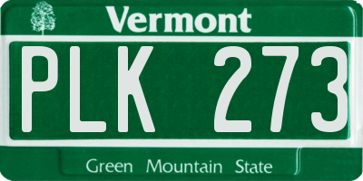 VT license plate PLK273