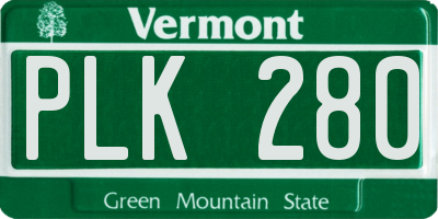 VT license plate PLK280