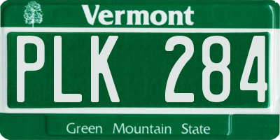 VT license plate PLK284