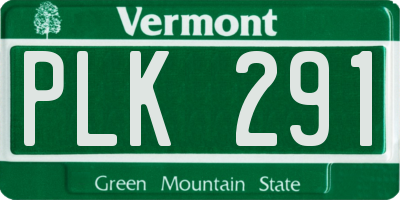 VT license plate PLK291