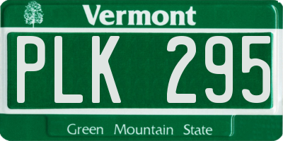 VT license plate PLK295