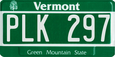 VT license plate PLK297