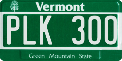 VT license plate PLK300
