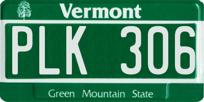 VT license plate PLK306
