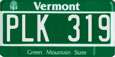 VT license plate PLK319