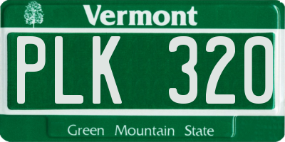 VT license plate PLK320