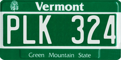 VT license plate PLK324