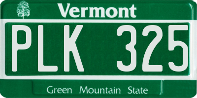 VT license plate PLK325