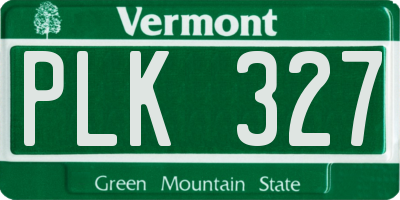 VT license plate PLK327