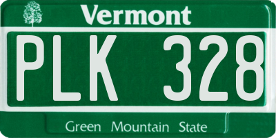 VT license plate PLK328