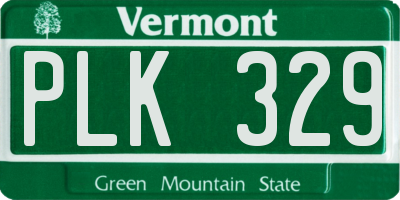 VT license plate PLK329