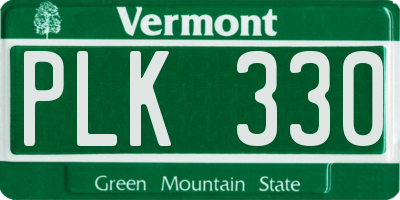 VT license plate PLK330