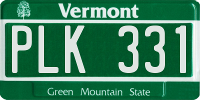 VT license plate PLK331