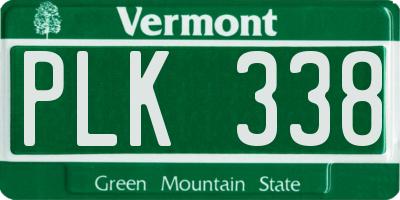 VT license plate PLK338