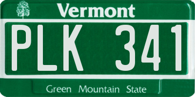 VT license plate PLK341