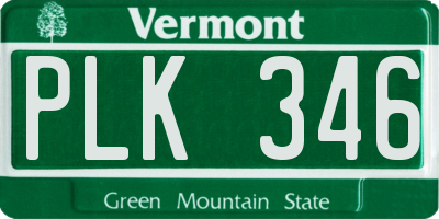VT license plate PLK346