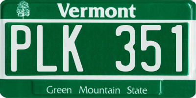 VT license plate PLK351