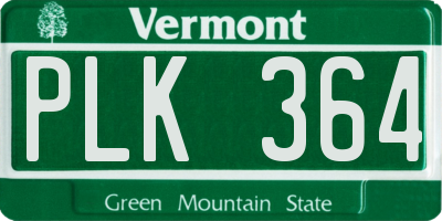 VT license plate PLK364