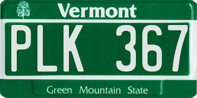 VT license plate PLK367