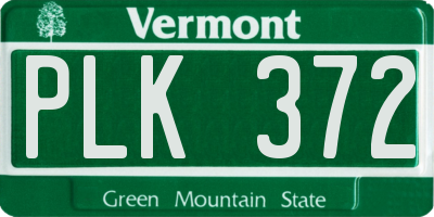 VT license plate PLK372