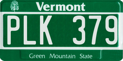 VT license plate PLK379