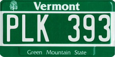 VT license plate PLK393