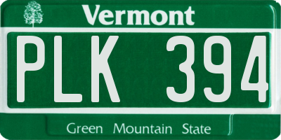VT license plate PLK394