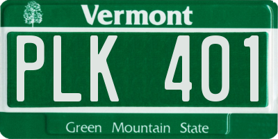 VT license plate PLK401