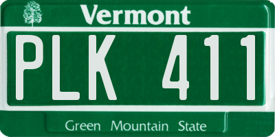 VT license plate PLK411