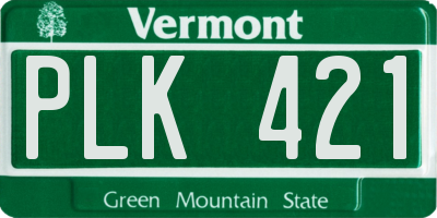 VT license plate PLK421