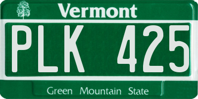 VT license plate PLK425