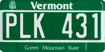 VT license plate PLK431