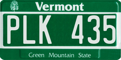 VT license plate PLK435