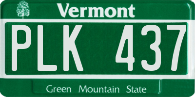 VT license plate PLK437