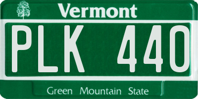 VT license plate PLK440