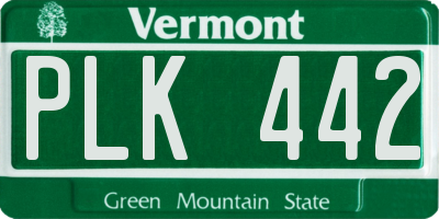 VT license plate PLK442