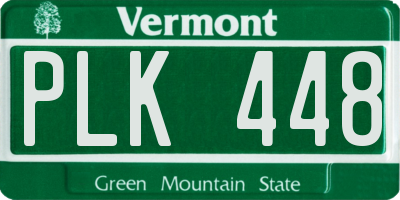 VT license plate PLK448
