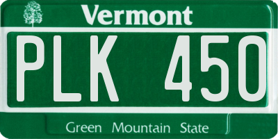 VT license plate PLK450