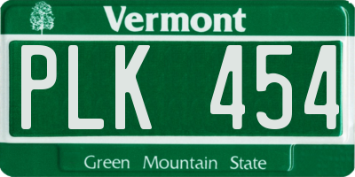 VT license plate PLK454