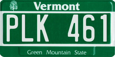VT license plate PLK461