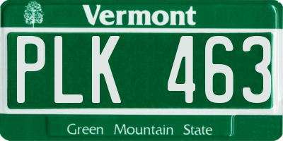 VT license plate PLK463