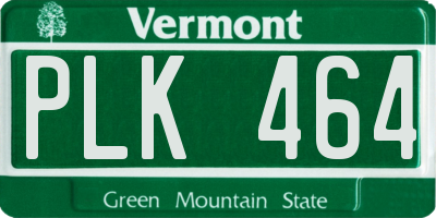 VT license plate PLK464