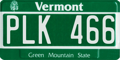 VT license plate PLK466