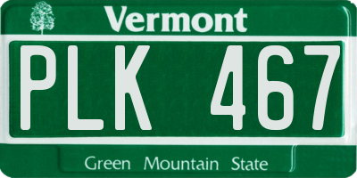 VT license plate PLK467