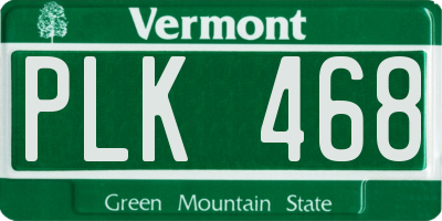 VT license plate PLK468